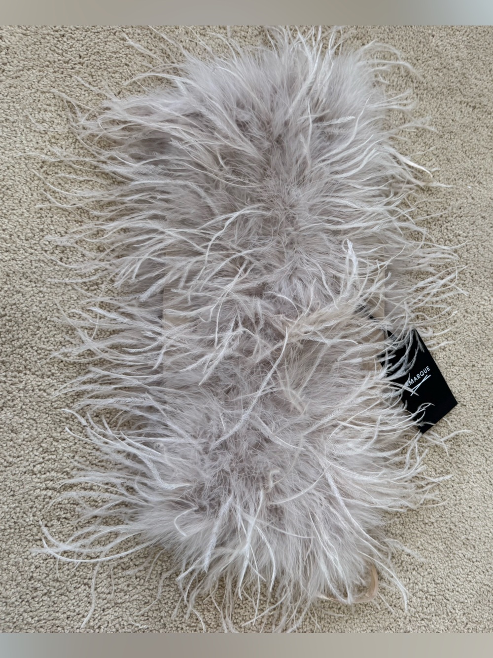 Lamarque Feathered Faux Fur Top - Light Taupe